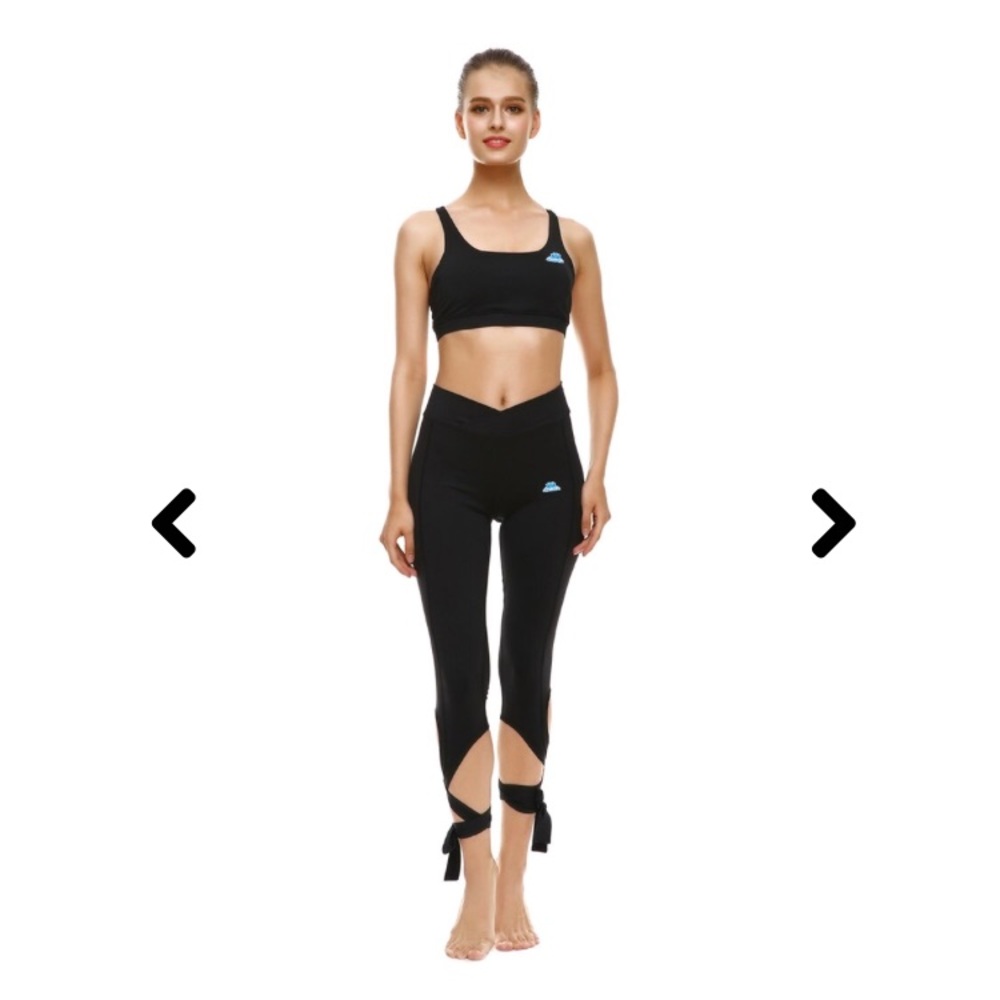 Black tie up leggings